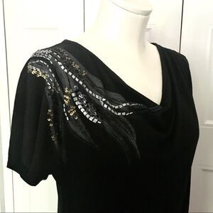 MOSSIMO Black embellished tunic S